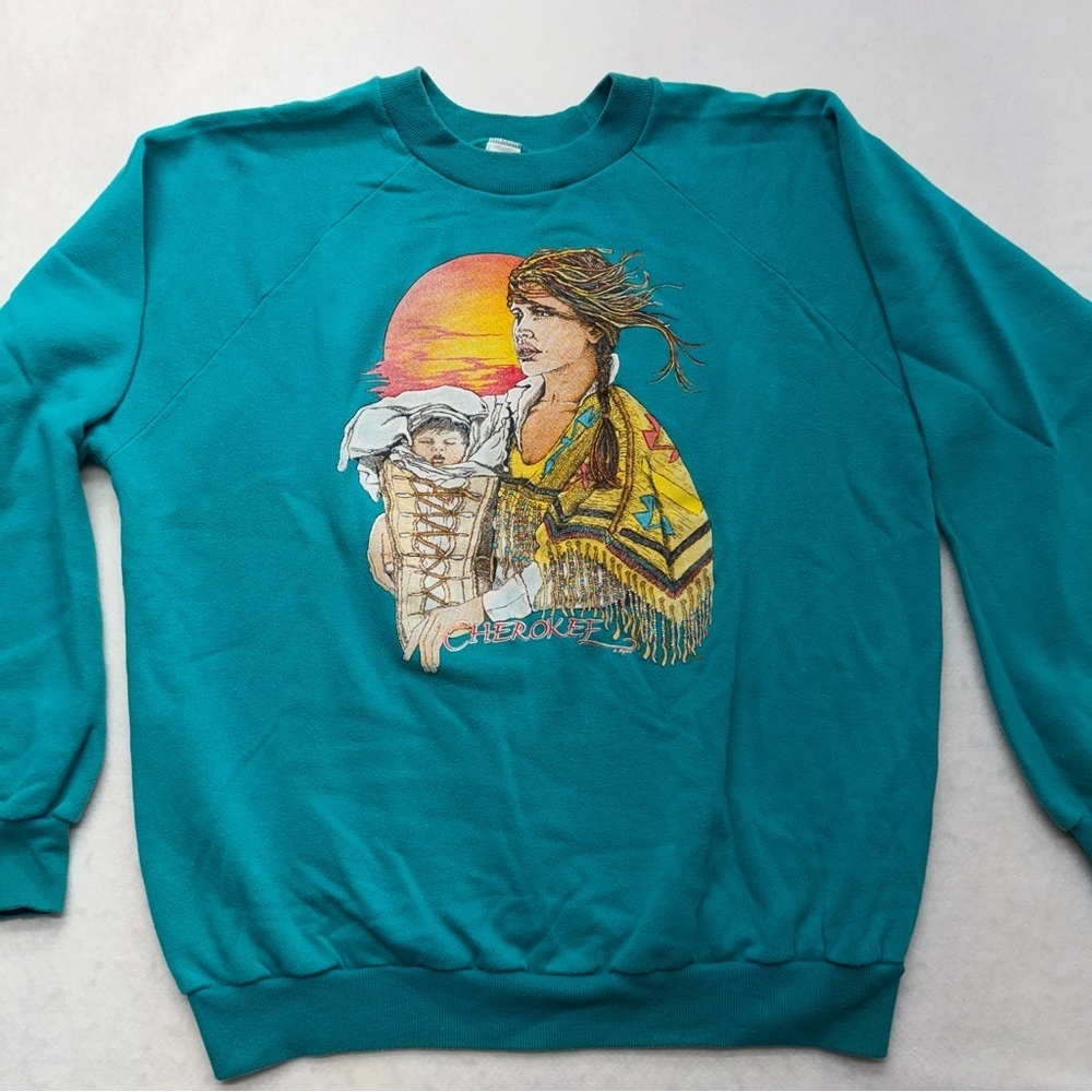 Native American Cherokee Women and Child Sweatshirt Women’s Size X-Large - Picture 2 of 9
